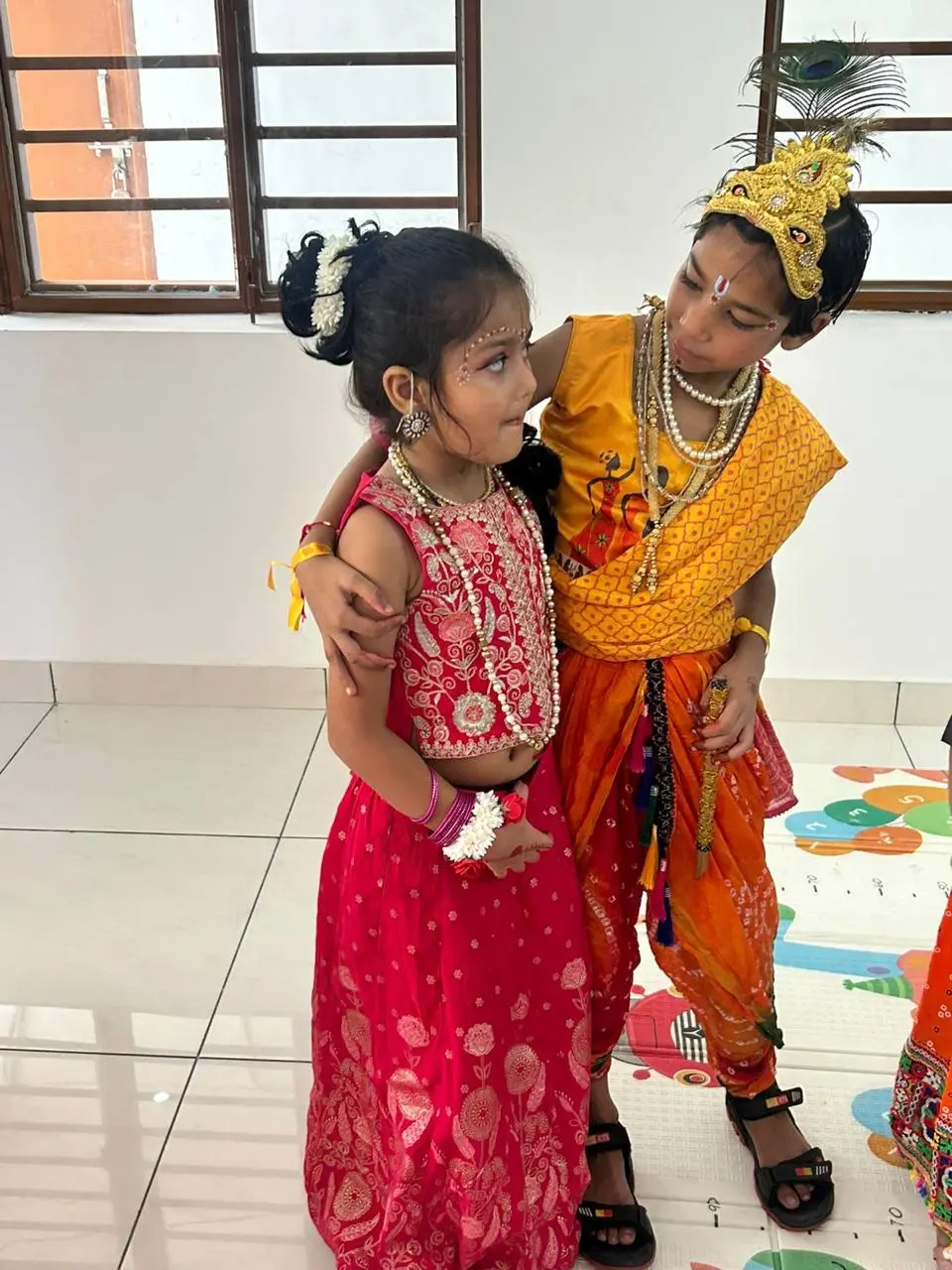 Joyful young faces at the Janmashtami celebration